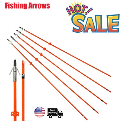 YLSIO Archery Fiberglass Bowfishing Hunting Arrow without Fletch for Recurve Bow - Image 1 of 4