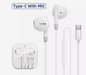 Headphones For Apple iPhone 15 Pro Max Half-in-Ear With Microphone Wired AA - Imagen 1 de 4