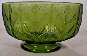Jarrón compuesto plato de caramelo vintage 1975 ftd verde tazón de vidrio con portador - Imagen 1 de 6
