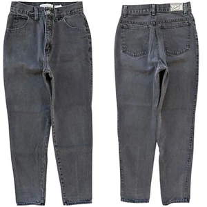 Vintage 80s/90s 100% Cotton Black-ish Grey Bonjour Tapered Leg Mom Jeans Size 8. - Picture 1 of 8
