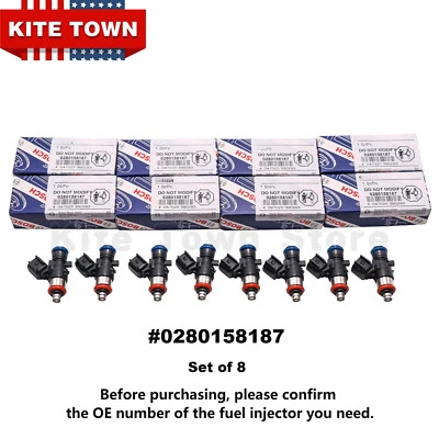 8x Inyectores de combustible OEM 56 libras sobrealimentados para 09-15 Cadillac CTS-V LSA 0280158187 Foto 1 de 4
