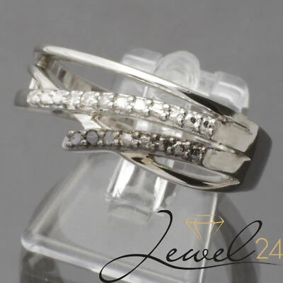 Private Diamonds Damen Cocktail Ring 925 Sterling Silber rhodiniert mit Diamant - Bild 1 von 3