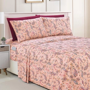 Elegant Comfort Amelia Paisley Printed 6-Piece Sheet Set, Deep Pocket 1500 Premi - Picture 1 of 12