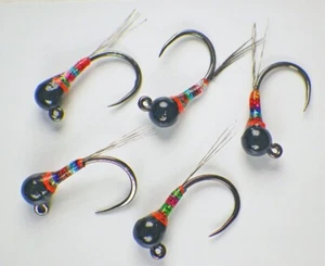 Grayling Candy Rainbow Perdigon Jig Nymphs - Premium Fly Fishing Flies #16 Lot - Picture 1 of 20