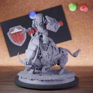 Dwarf Boar Rider Miniature Knight Mini Dungeons and Dragons DnD 5e TTRPG - Picture 1 of 8