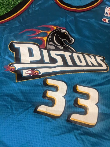 Grant Hill Champion Detroit Pistons NBA Jersey Sz. 48 Made In USA Cover