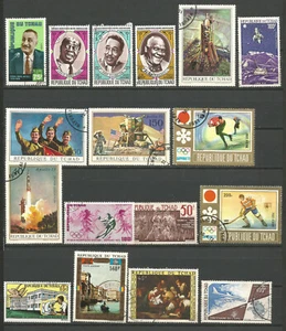 Tchad 1971/77 poste aérienne un lot de 17 timbres oblitérés /TR3214 - Imagen 1 de 1