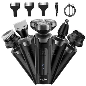 SEJOY 5in 1 Electric Rotary Shaver Beard Nose Hair Trimmer Wet Dry Razor for Men - Picture 1 of 9