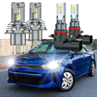 Combo 4x faros LED H4+9145 luces antiniebla blancas para Kia Rio 2016-2019 2020 Foto 1 de 4