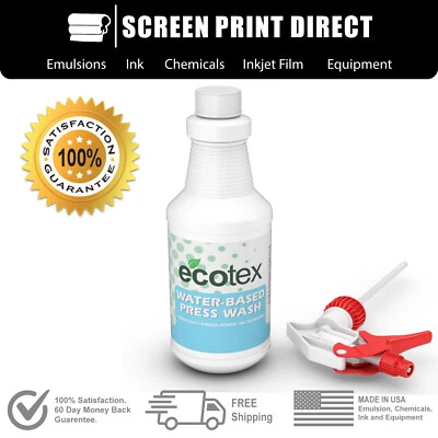 ECOTEX® SCREEN PRINT DIRECT Ecotex® Water based Ink cleaner - On Press & In Sink Ink Wash / Degradent 32oz