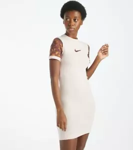 Nike Womens Short Sleeve Dress Barely Rose Size S CW4737 69 Pink Brown Essential - Picture 1 of 1