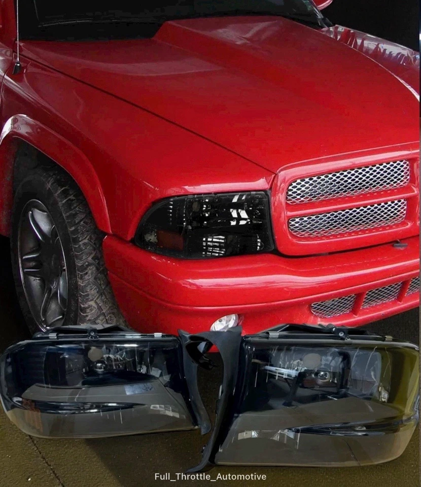 97-04 Dodge Dakota 98-03 Durango FAROS AHUMADOS 1 pieza L&R NUEVO VENDEDOR DE EE. UU. Foto 1 de 4