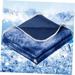 Cooling Blanket Queen Size (90"x90"), Cooling Blankets for Queen-90"x90" Navy - Picture 1 of 7