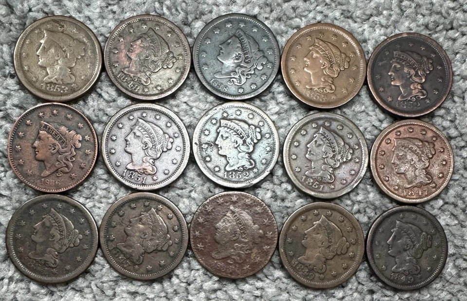 Súper Venta Lote de 15 Centavos Grandes En Perfecto Estado Todas Diferentes Fechas Foto 1 de 4