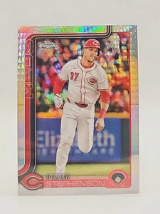 2025 Topps Chrome #11 Tyler Stephenson Prism Refractor Cincinnati Reds Baseball - Picture 1 of 2