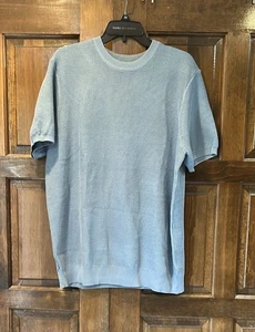 NWT PJ Paul Jones Men’s Knit Crew Neck Light Blue Shirt Size XL Waffle Pullover - Picture 1 of 7