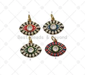 CZ Enamel Evil Eye Charm, Sku#Y563 - Picture 1 of 5