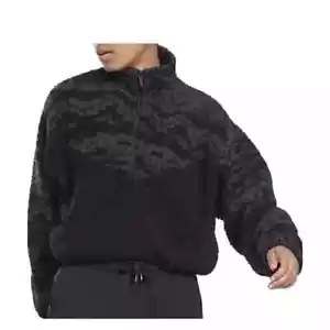 Core 10 Reebok Women's Plus Size Gray Black Sherpa Quarter-Zip Jacket 4X, 26-28W - Picture 1 of 8