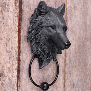 Llamador de puerta canino negro Dark Guardian Wolf de Nemesis Now - Imagen 1 de 3