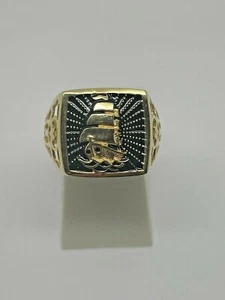 ANELLO UOMO IN ORO GIALLO E SMALTO NERO 18KT GRAMMI 4,49 MISURA DITO 23 - Foto 1 di 3