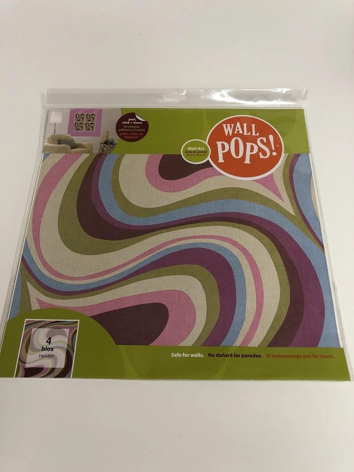 Wall Pops! 4 Blox Twister Safe For Walls Wall Art Peel Stick Move Removable Reus - Изображение 1 из 4