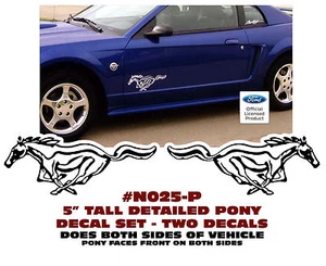 N025-P MUSTANG -  DETAILED PONY DECAL - TWO DECAL SET - 5" TALL  - Bild 1 von 1