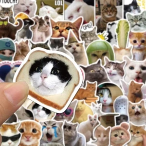 50PCs Cat Meme Stickers Kawaii Love Cat PVC Waterproof Decal Laptop Phone DIY - Picture 1 of 6
