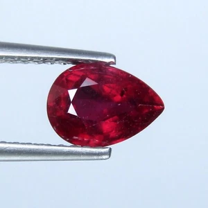 1.50Cts GENUINE PEAR SHAPE NATURAL RUBY LOOSE GEMSTONE - Picture 1 of 4