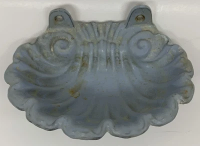 Porta-sabonete antigo 8" x 5,75" ferro fundido concha banheiro cozinha Deco vitoriano - Imagem 1 de 4