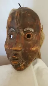 Mask Wood Ivory Coast African Ceremonial Wooden Mask Art - Picture 1 of 10