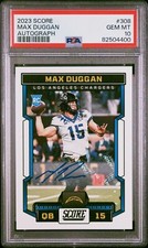 2023 Panini Score #308 Max Duggan NFL Rookie Card (RC) Auto SD Chargers TCU