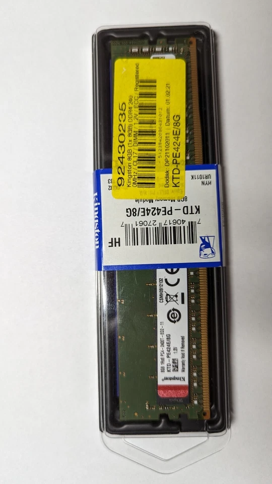 Kingston KTD-PE424E/8G 8G DDR4-2400 ECC MODULE - Image 1 of 1