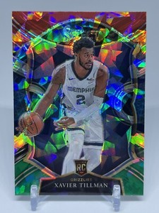 2020-21 Panini Select Xavier Tillman Concourse Red White Green Cracked Ice Prizm