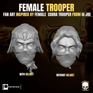 Cabeza de soldado Cobra femenina, constructor de soldados, cabeza a escala 1/12 clasificada GI Joe u - Imagen 1 de 10