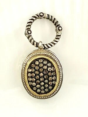 Sterling Silver by Olivia Champagne Diamond Oval Pendant Two Tone - Image 1 of 4