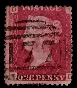 GB QV Penny Rojo 1858-79 1d Cartas TD PR479 Correo Registrado Gratis - Imagen 1 de 2