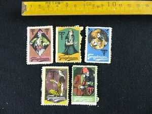 Lot de 5 timbres vignettes publicité TENGELMANN KAFFEE Reklamemarke - Imagen 1 de 5