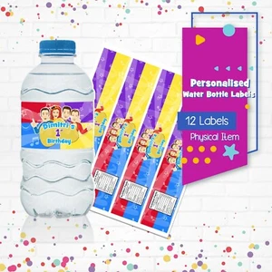 PRINTED THE WIGGLES Personalised Water Bottle Labels Stickers Party Decorations - Picture 1 of 3