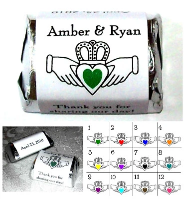 ENVOLTORIOS DE DULCES IRLANDESES CLADDAGH FAVORES DE BODA ~ PERSONALIZADOS Foto 1 de 2