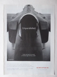 6/2004 PUB SAAB SCANIA MILITARY AIRCRAFT JAS 39 GRIPEN MULTIROLE FIGHTER AD - Picture 1 of 1