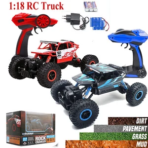 1/18 RC Monster Truck Off-Road Vehicle 4WD Remote Control Buggy Crawler Car Gift - Picture 1 of 15
