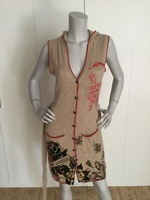 Ed Hardy Knit Love Roses Skulls Hooded Cardigan Size M - image 1 of 4