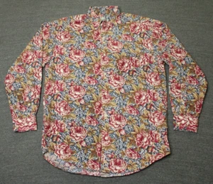 Camisa Banana Republic Vintage Para Hombre M Floral Multicolor Manga Larga Con Botones - Imagen 1 de 16