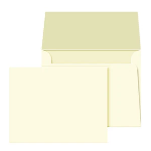 Blank Cream / Natural / Off-White Flat Note Cards and Envelopes - 50 Per Pack - Picture 1 of 6