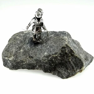 Sami Statue Silver Statue Reindeer Herder 1974 Signed Statue - Picture 1 of 14