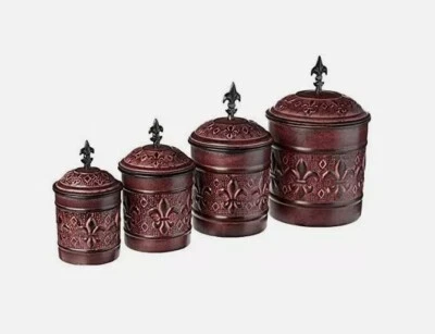 Old Dutch 730 - 4 Piece Versailles Canister Set with Fresh Seal Covers - Image 1 of 3