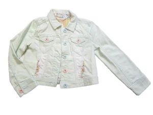 Matilda Jane Mädchen hellgrün gepunktet Jeansjacke mit Blumenbesatz / Größe 8 - Bild 1 von 9