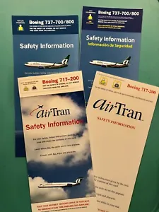 4 DIFFERENT AIRTRAN AIRLINES SAFETY CARDS—717,737 - Picture 1 of 1