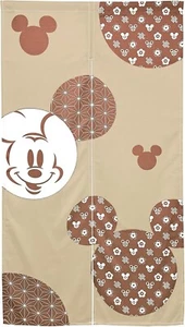 Noren curtain, partition, Mickey Mouse 85×150cm (Mickey Mouse pattern (beige)) - Picture 1 of 5
