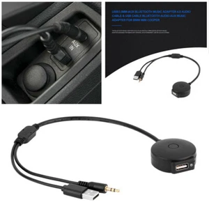 For BMW Mini Cooper Car Bluetooth 4.0 Audio 3.5mm AUX USB Music Adapter Cable - Picture 1 of 17